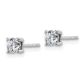 18k White Gold 1/2 carat Certified Lab Grown Diamond VS+ F+ Round Complete Four Prong Stud Earrings